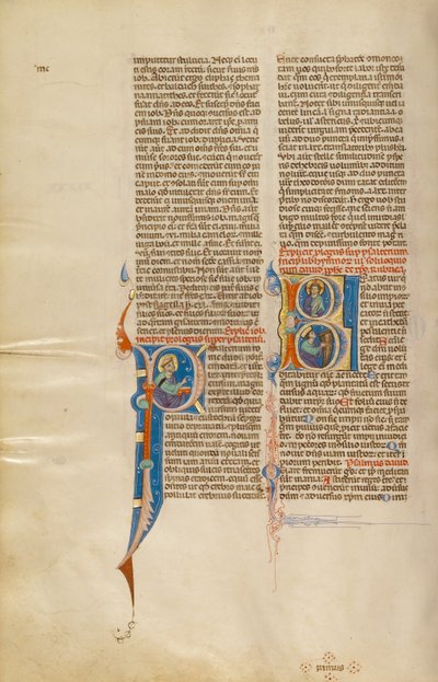 Initial B: Christus mit David, der die Harfe spielt von Unknown artist