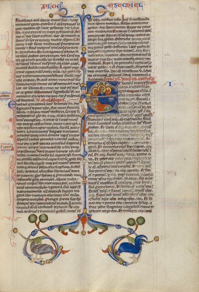 Initiale E: Ezechiel träumt von den vier Evangelistensymbolen von Unknown artist