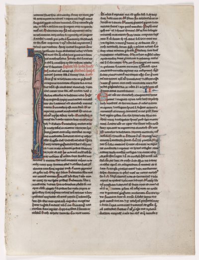 Initiale I: Verschlungene Bestie und Schlange: Blatt aus einer Bibel (2 von 2 ausgeschnittenen Blättern) von Unknown artist
