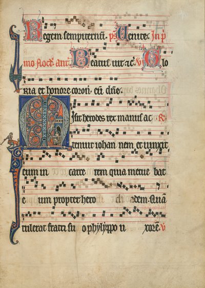 Initiale M: Die Enthauptung des Heiligen Johannes des Täufers von Unknown artist