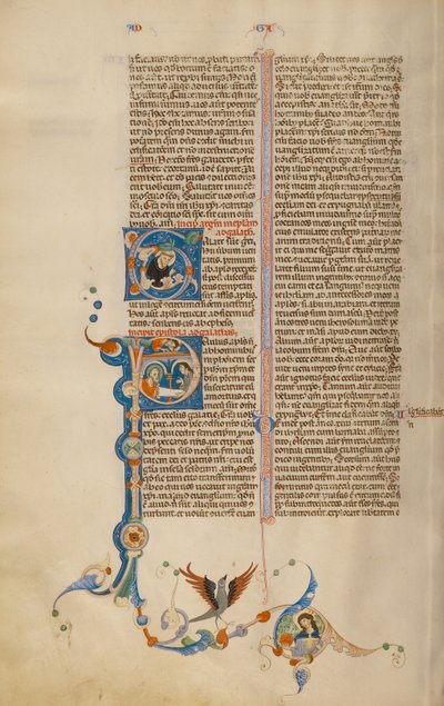 Initiale P: Heiliger Paulus übergibt einem Boten einen Brief von Unknown artist