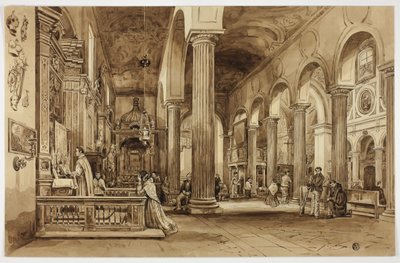 Innenraum einer Kathedrale in Süditalien von Unknown artist