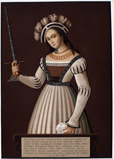 Jeanne die Jungfrau, mit einem Schwert - in „Jeanne d