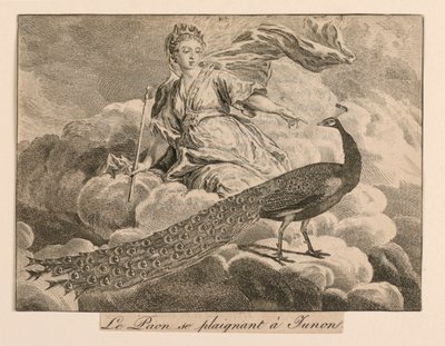 "Der Pfau beklagt sich bei Juno" aus La Fontaines Fabeln von Unknown artist