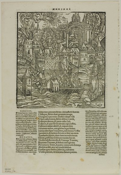 Blatt aus Opera von Virgilius (nach dem Straßburger Virgil, 1502), Platte 90 aus Holzschnitte aus Büchern des XVI. Jahrhunderts von Unknown artist