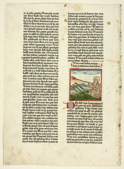 Leben des Heiligen Pirminius aus Heiligenleben, Winterteil, Tafel 1 aus Holzschnitten aus Büchern des 15. Jahrhunderts von Unknown artist