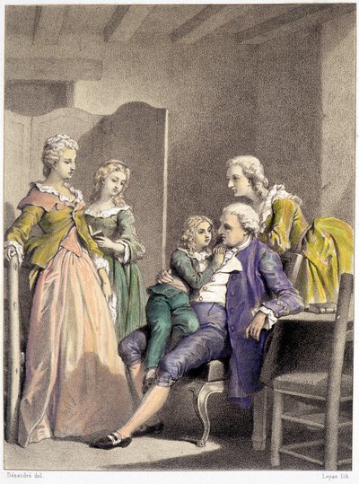 Louis XVI., Marie Antoinette und Louis XVII. im Tempel eingeschlossen von Unknown artist