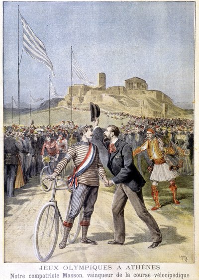 Masson, Gewinner des Velocipedrennens bei den Olympischen Spielen in Athen - in „Le Petite Journal“ vom 26.04.1896 von Unknown artist