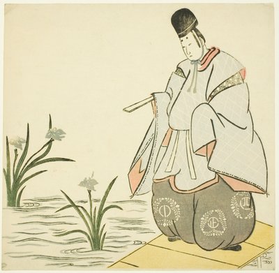 Narihira an der Yatsuhashi-Brücke von Unknown artist
