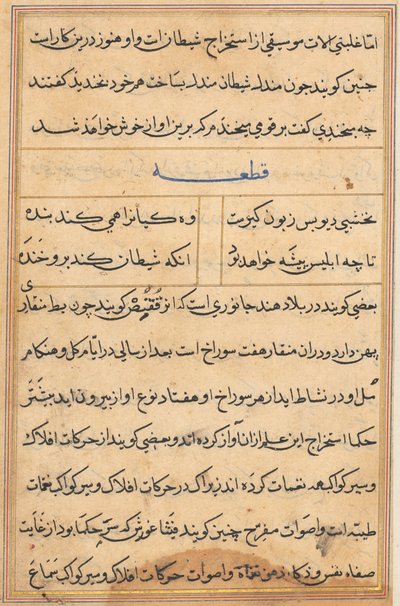 Seite aus Geschichten eines Papageis (Tuti-nama): Textseite von Unknown artist