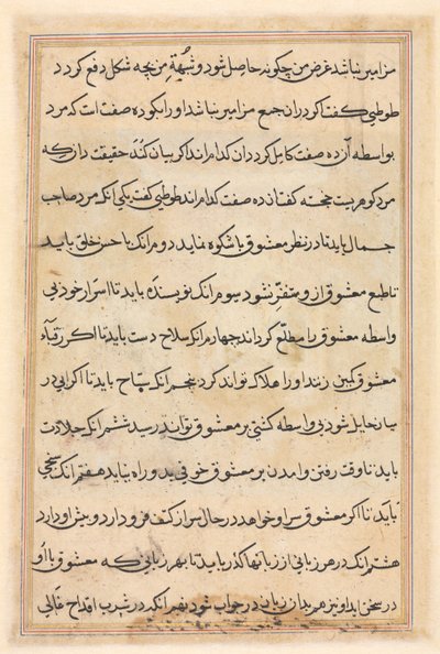 Seite aus Geschichten eines Papageis (Tuti-nama): Textseite von Unknown artist