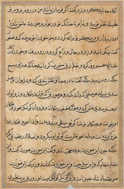 Seite aus Geschichten eines Papageis (Tuti-nama): Textseite von Unknown artist