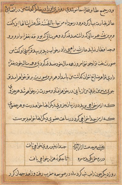 Seite aus Geschichten eines Papageis (Tuti-nama): Textseite von Unknown artist