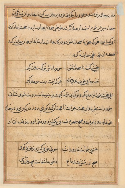 Seite aus Geschichten des Papageis (Tuti-nama): Textseite von Unknown artist