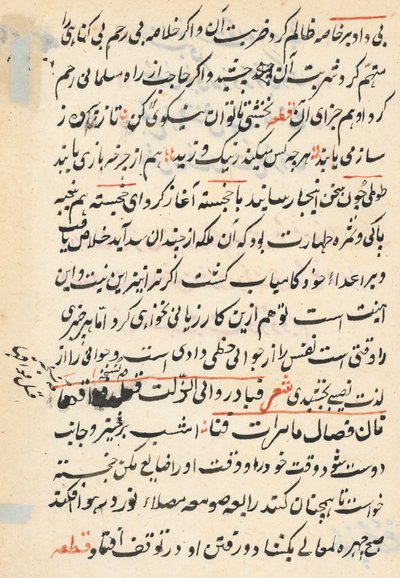 Seite aus Geschichten eines Papageis (Tuti-nama): Textseite von Unknown artist