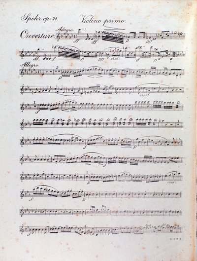 Seite der Partitur der Ouvertüre von Alruna von Unknown artist