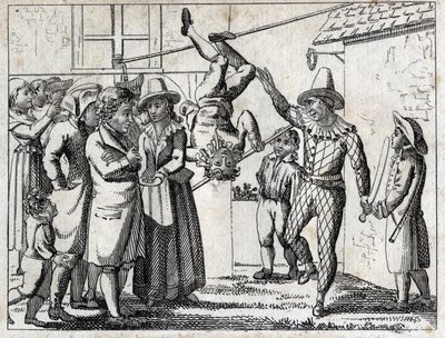 Dorffest: Spiele und Verkleidungen. Gravur späte 18. Jahrhundert. Private Sammlung. von Unknown artist