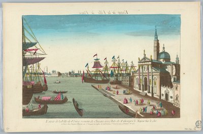 Guckkasten, Eingang zur Stadt Venedig von Chioggia mit der Insel St. Georg der Größere zur Seite von Unknown artist