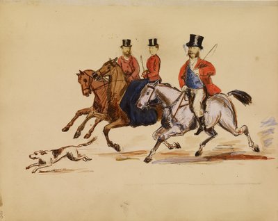 Fotocollage einer Jagdszene mit Lord und Lady Yarborough von Unknown artist