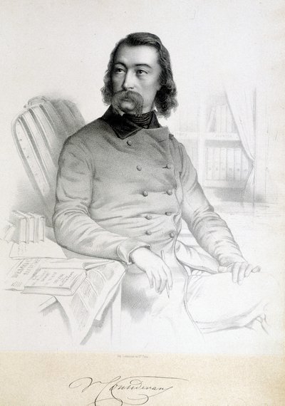 Porträt von Barthelemy Prosper Enfantin, genannt le Père Enfantin (1796-1864), Saint-Simonianer von Unknown artist