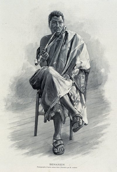 Porträt von Behanzin (1844-1900), König von Dahomey (heutiges Benin). von Unknown artist