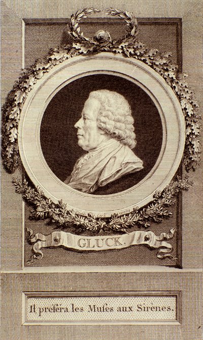 Porträt von Christoph Gluck (1714-1787) deutscher Komponist Stich. 18. Jahrhundert. Bologna, civico museo musico von Unknown artist