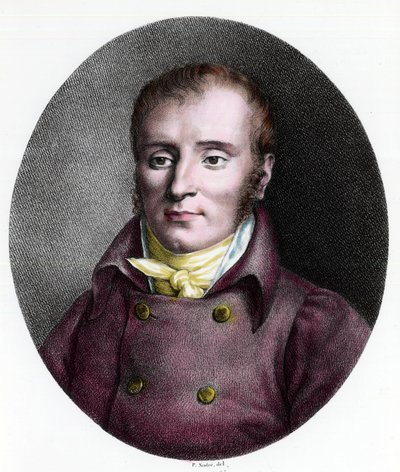 Porträt von Francois Xavier Bichat (1771 - 1802), französischer Arzt. Gravur des 18. Jahrhunderts. Private Sammlung von Unknown artist