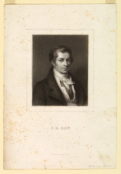 Porträt von J.B. Say von Unknown artist