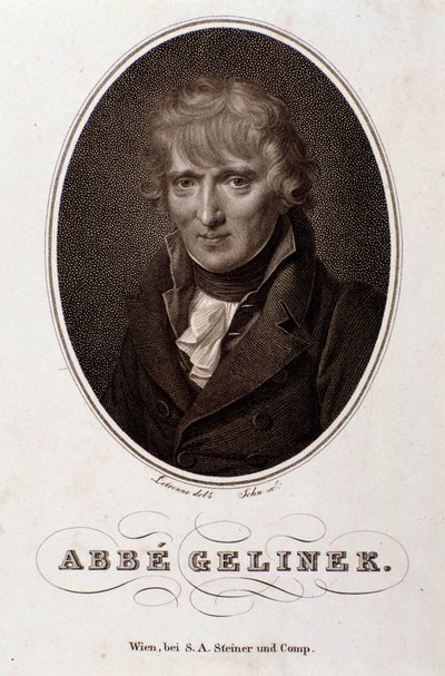 Porträt von Josef Gelinek (Joseph) (1758-1825) österreichischer Pianist, Komponist und Theologe Gravur. 19. Jahrhundert. Bologna, civico museo musico von Unknown artist