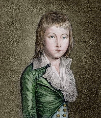 Porträt von LOUIS XVII (1785-1795) der Dauphin von Frankreich Lithographie von Unknown artist