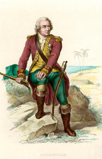 Porträt von Louis Antoine, Graf von Bougainville, französischer Navigator. Gravur des 19. Jahrhunderts von Unknown artist