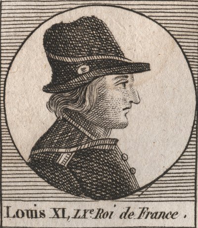 Porträt von Ludwig XI. (1423-1483), König von Frankreich - Porträt von Ludwig XI. von Frankreich (1423-1483), König von Frankreich - Gravur aus „Instruction sur l