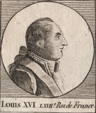 Porträt von Ludwig XVI. (1754-1793), König von Frankreich von 1774 bis 1791, dann König der Franzosen von 1791 bis 1792 - Ludwig XVI. König von Frankreich und Navarra von 1774 bis 1791, dann König der Franzosen von 1791 bis 1792 - Gravur aus „Instruction s von Unknown artist