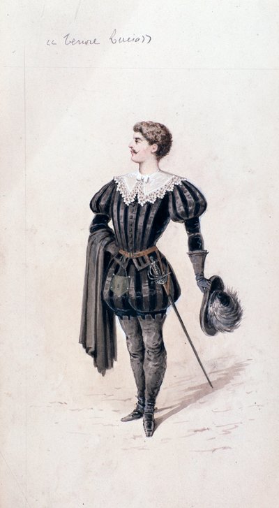 Porträt von Lucio, Tenor in Lucia di Lammermoor, Oper von Gaetano Donizetti von Unknown artist