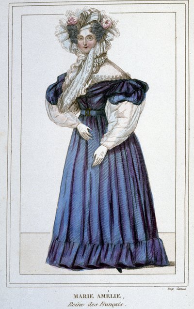 Porträt von Marie Amélie de Bourbon (1782 - 1866), Königin der Franzosen, Ehefrau von Louis Philippe I. Gravur des 19. Jahrhunderts von Unknown artist