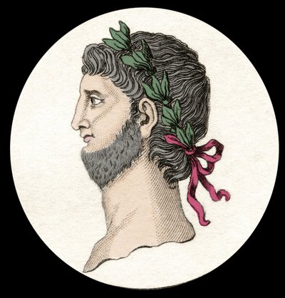 Porträt von Nero Claudius Caesar Augustus Germanicus (37-68 n. Chr.), römischer Kaiser. Gravur des 19. Jahrhunderts von Unknown artist