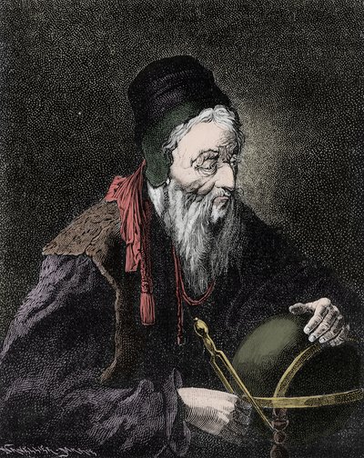 Porträt von Nostradamus, Michel de Notre Dame (1503-1566) französischer Astrologe und Arzt - Gravur des 19. Jahrhunderts von Unknown artist