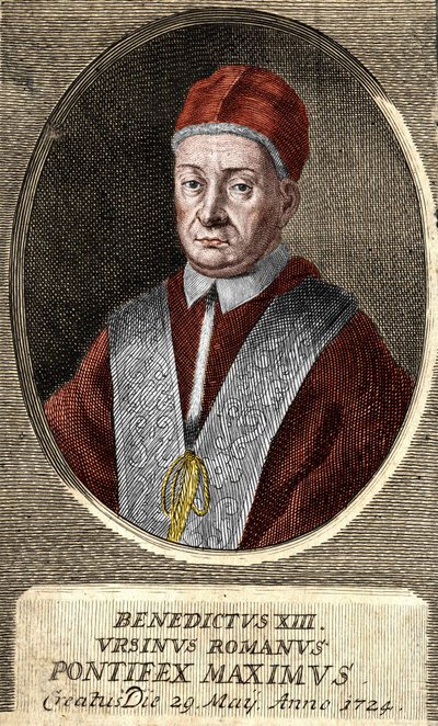 Porträt von Papst Benedikt XIII. (Vincenzo Maria Orsini) (1649 - 1730), 243. Papst von Unknown artist