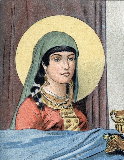 Porträt von Heilige Clotilde, Königin der Franken (ca. 475-545), Ehefrau von Chlodwig I. von Unknown artist