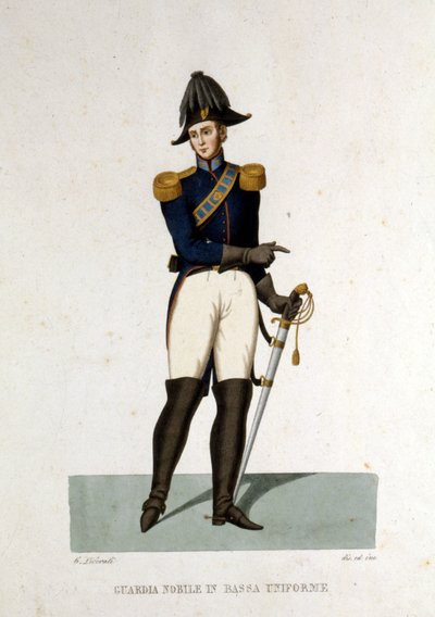 Porträt eines Mitglieds der Adelsgarde des Vatikanstaates. von Unknown artist