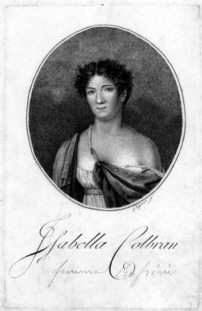 Porträt der spanischen Sängerin Isabelle Colbran (1785-1845) Gravur aus dem 19. Jahrhundert von Unknown artist