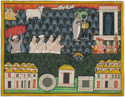 Pratham Milan, Shrinathji offenbart sich Vallabhacharya auf dem Berg Govardhan von Unknown artist