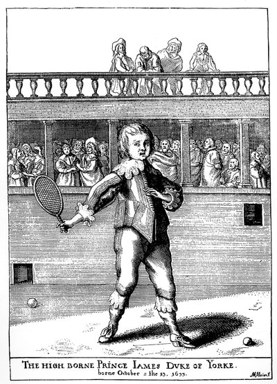 Prinz James, Herzog von York (1633-1701) spielt Ballspiel, später als James II. von England (James II. Stuart) zurückgekehrt - in 