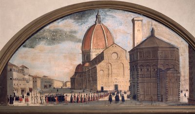 Prozession auf dem Platz der Kathedrale Santa Maria del Fiore, Florenz von Unknown artist
