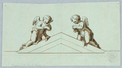 Entwurf für einen Altar mit Engeln und Giebel von Unknown artist