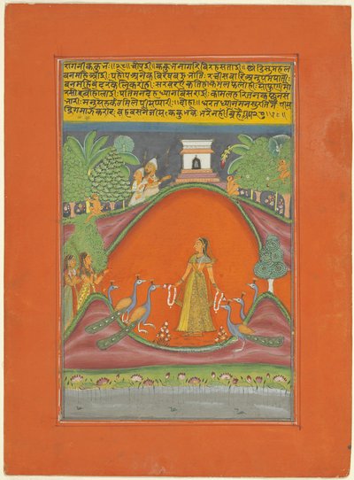 Ragini Kakubha, Seite aus einem Jaipur Ragamala Set von Unknown artist