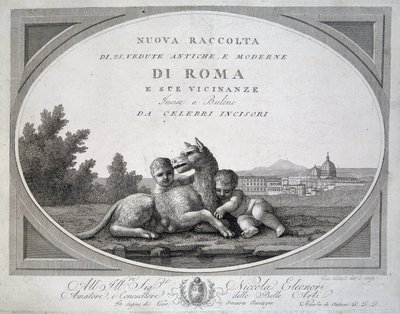 Remus und Romulus und die Wölfin - in „Collection of views of Rome“ von Unknown artist
