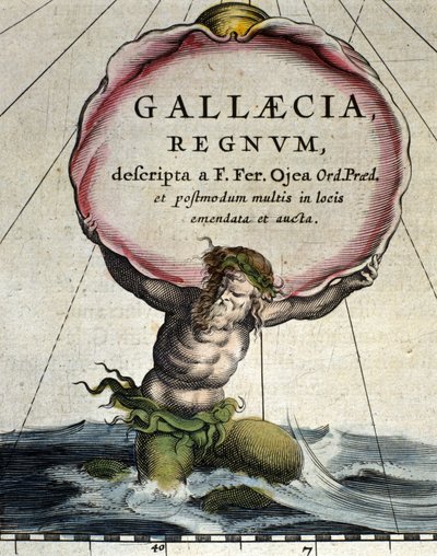 Darstellung von Triton, legendäre Kreatur halb Mensch halb Fisch. (Detail) von Unknown artist