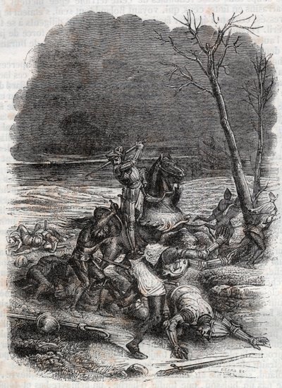 Roland massakriert die Leute von Cymosque (Gravur von 1851 aus „Furioser Roland“) von Unknown artist