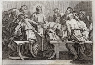 Bibel von Royaumont, Neues Testament: Das Abendmahl. Illustration von 1811. von Unknown artist